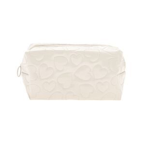 Pillow Shape Heart Makeup Bag White